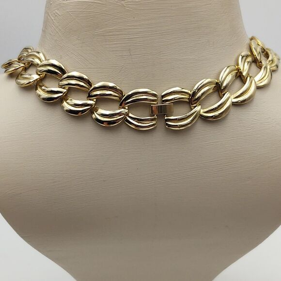 Vintage 1980's 18" Flat Link Goldtone Chain Necklace - Picture 5 of 8